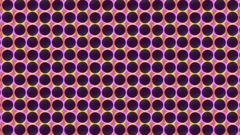 patrón de textura abstracta con muchos círculos perforados digitales pequeños animan y mueven puntos en fondo multicolor dinámico. ilustración 4k 3d bucle sin costuras para fondo de presentación de negocios.
