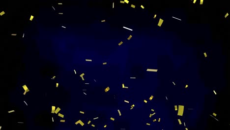 Animation-of-gold-confetti-floating-over-black-background