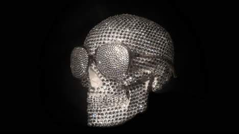 amazing diamond covered skull with sunglasses