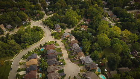 Cinematic-drone-shot-of-a-beautiful-residential-community