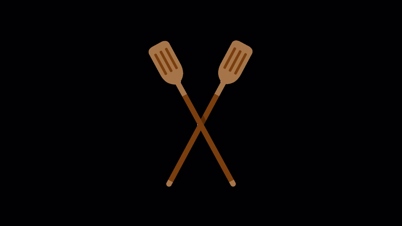 Animated Graphic of Two Wooden Spatulas Crossing