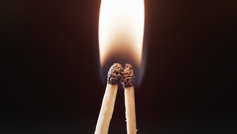 Video-of-matches-with-yellow-fire-flame-and-copy-space-on-black-background