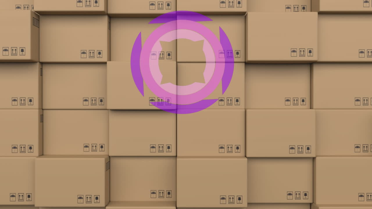 카드보드 상자  ⁇ 어리 위에서 스 ⁇  스캐닝의 애니메이션