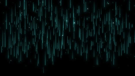 abstract glowing teal lines and stars on black background