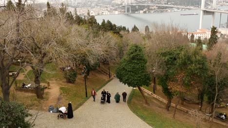 park view in istanbul with people