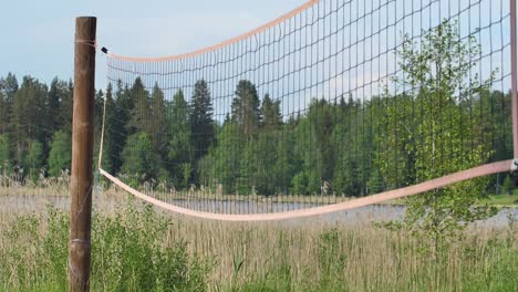 volleyball net on a sand background close-up