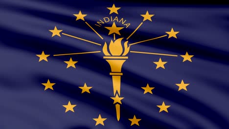 la bandera animada de indiana con un gran bucle