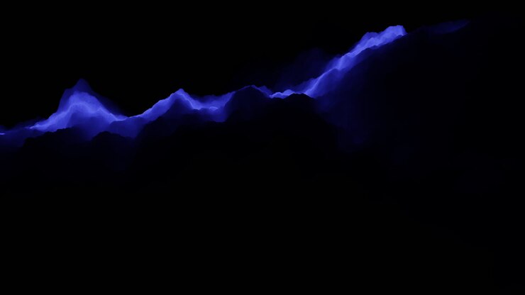 Onde futuristiche contorte su gradiente nero
