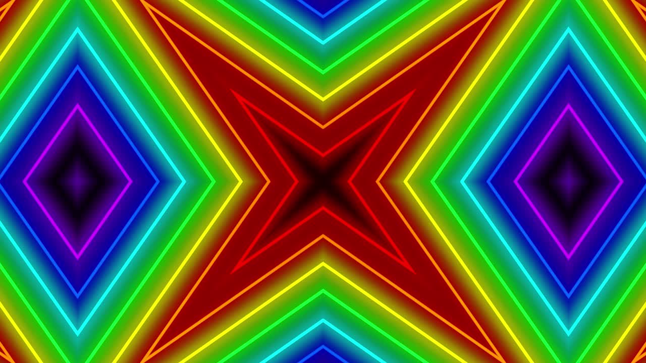 Neon geometric pattern illumination animation motion graphics