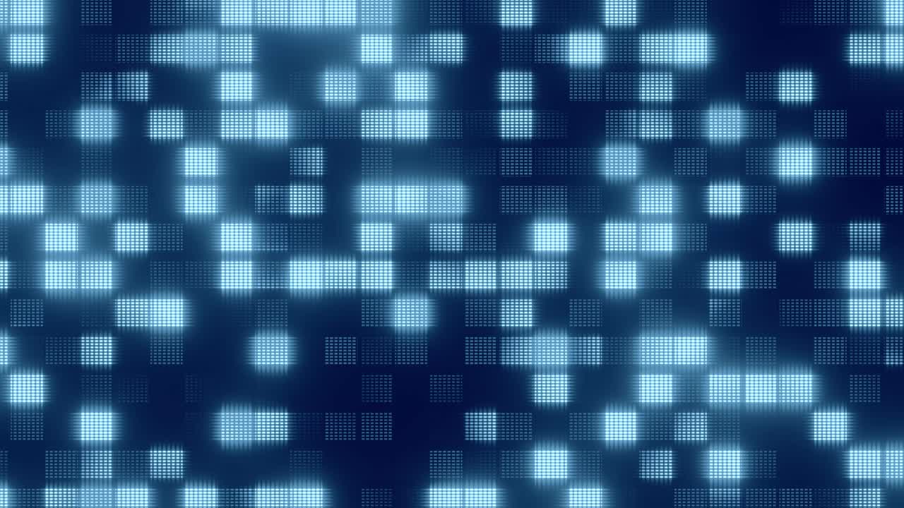 Abstract Digital Grid with Glowing Blue Squares Pattern