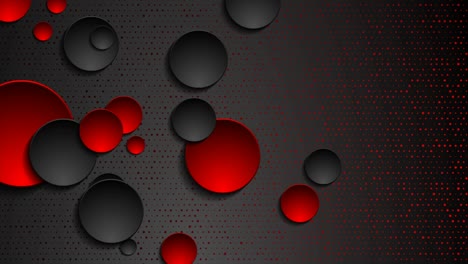 fondo de movimiento geométrico rojo y negro con círculos