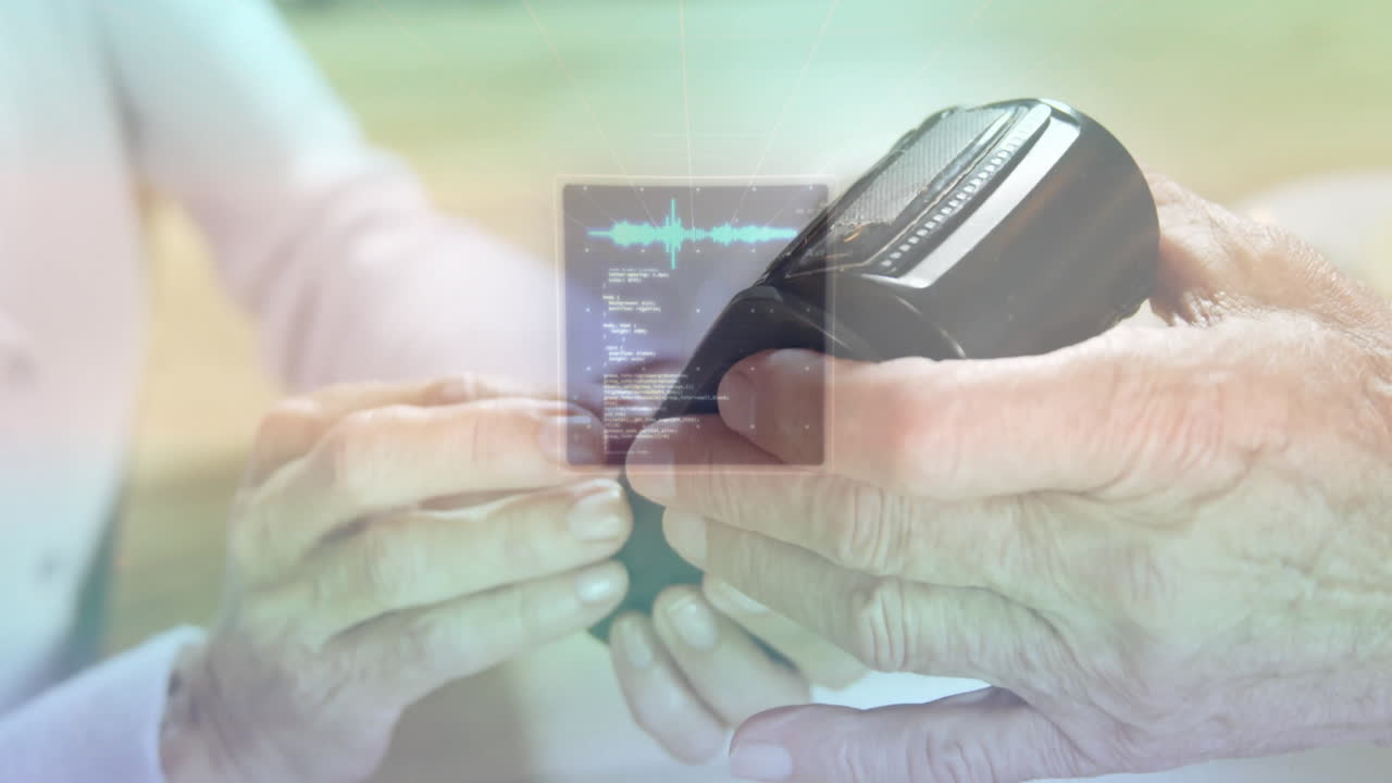 animación del procesamiento de datos sobre el pago sin contacto en el terminal