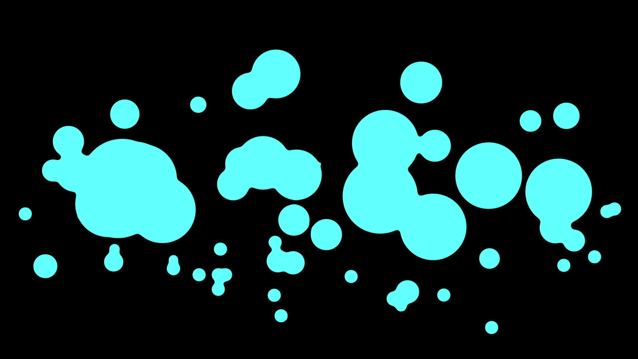 Abstract Cyan Liquid Splatters Transition