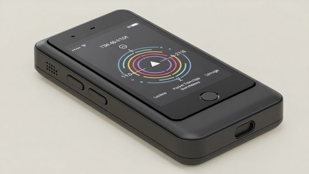 Modern Multimedia Device Displaying Interactive User Interface with Colorful Visualizations for Easy Navigation and Enhanced User Experience