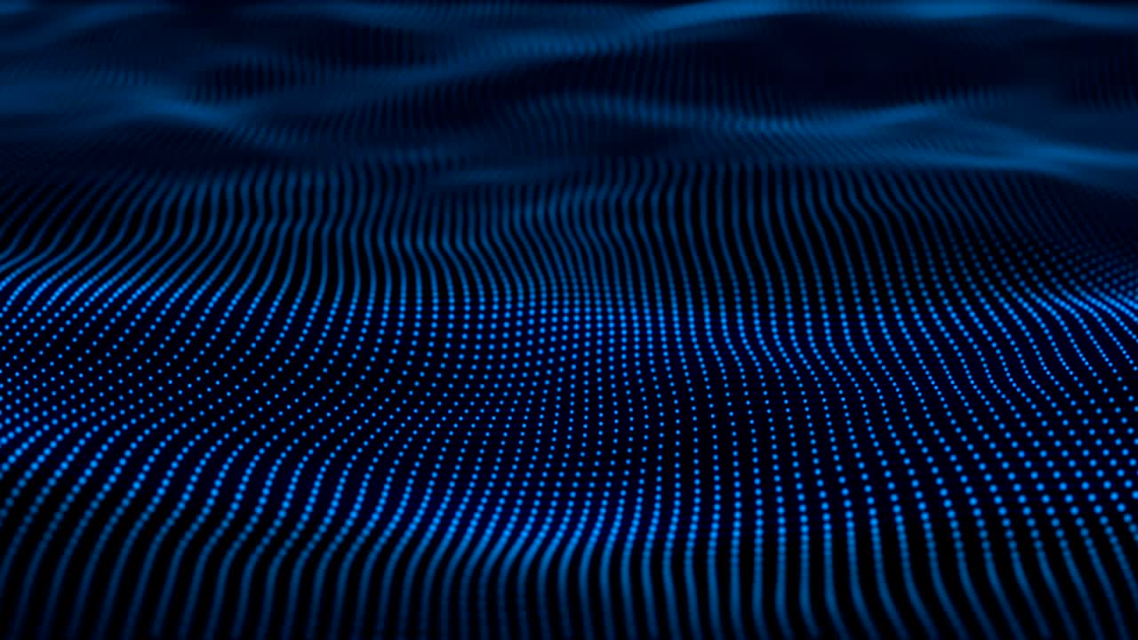 Abstract motion background shining blue particles stars sparks wave movement loop 4k