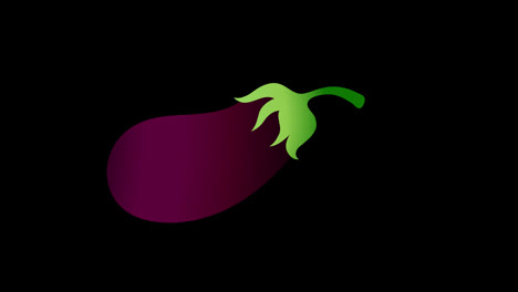 A-purple-and-green-eggplant-icon-concept-loop-animation-video-with-alpha-channel