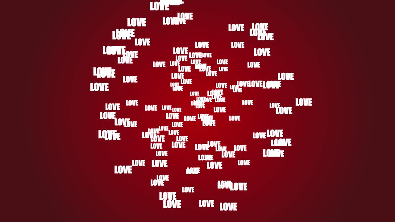 Valentines day concept red background with spiraling love text