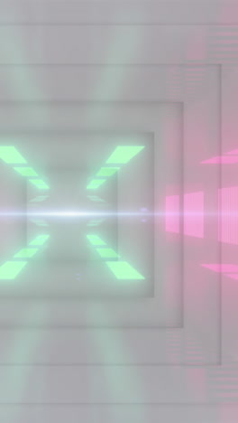 animation of digital tunnel over white squares