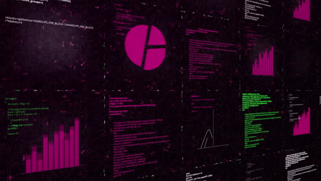 visualización digital de datos y interfaz de código
