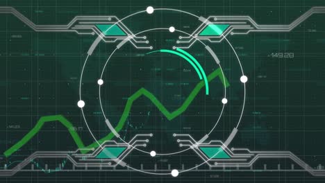 Gráfico-Verde-Moviéndose-Contra-El-Procesamiento-De-Datos.