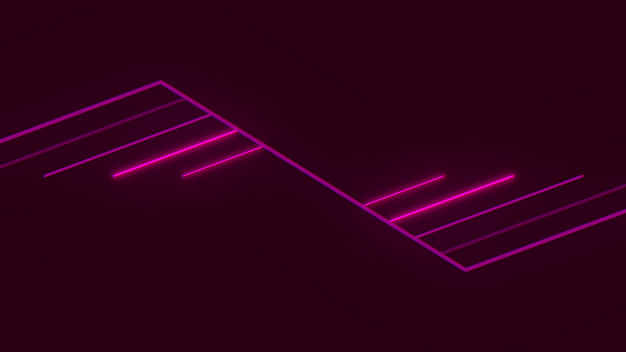 unas líneas de neón rosadas sobre un fondo negro