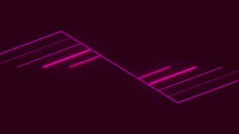 a pink neon lines on a black background