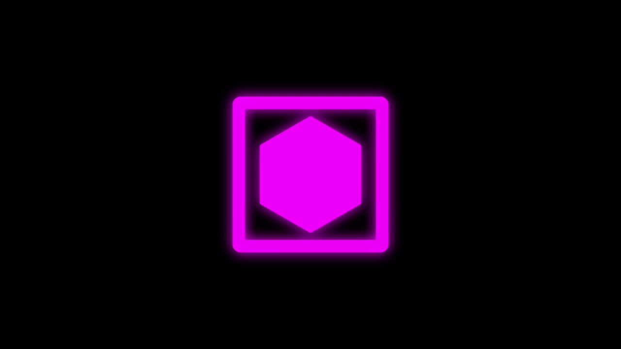 Simple wave neon icon hexagon Transitions. 1080p - 30 fps - Alpha Channel (3)