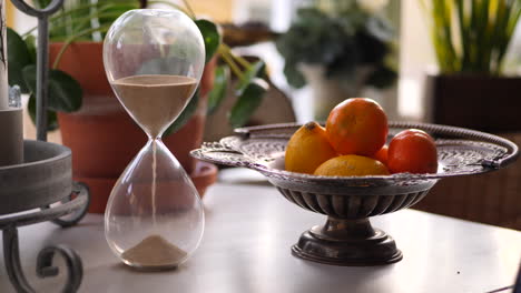 hourglass sand falling in slow motion