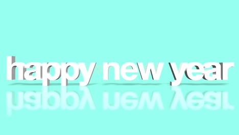 rolling happy new year text on blue gradient