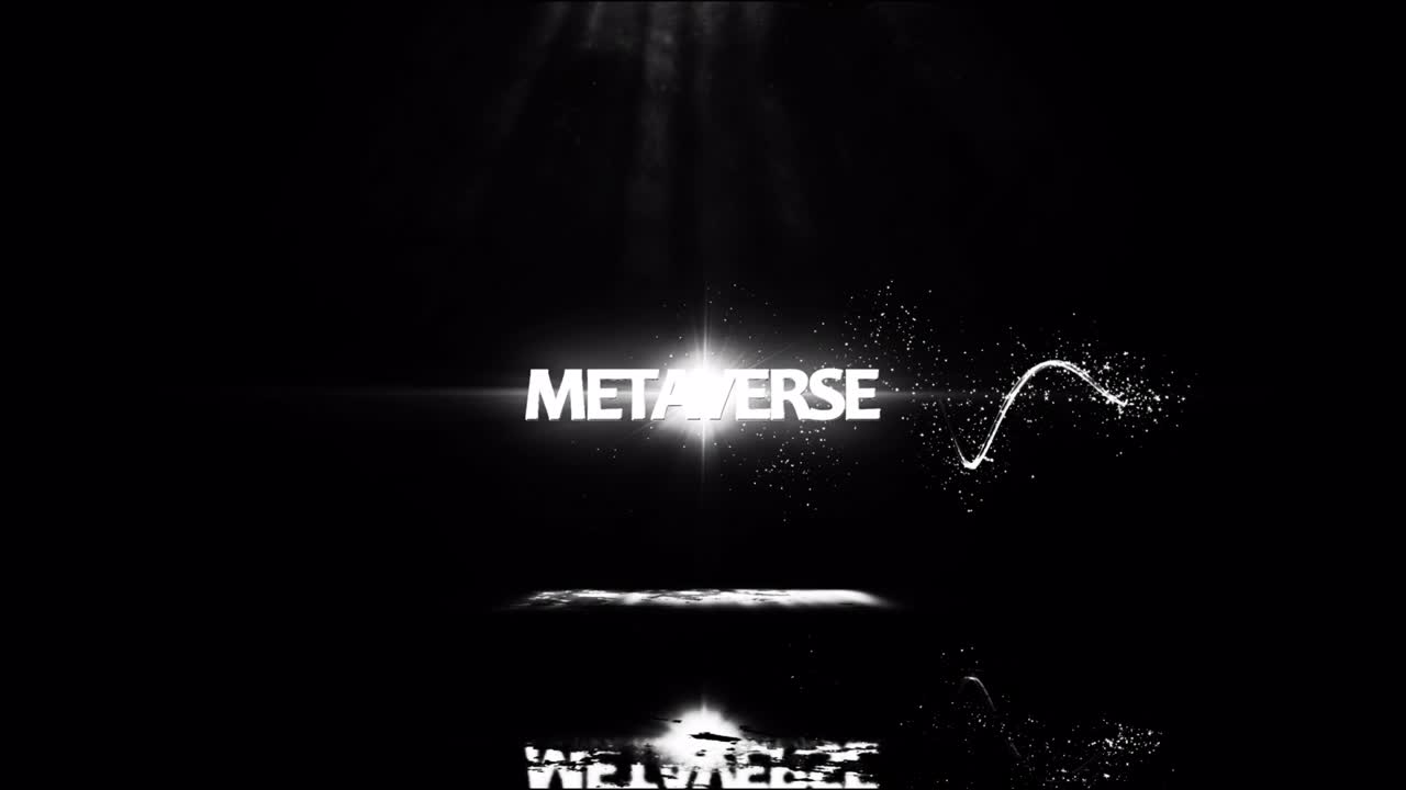 Full Text Metaverse, Web 3.0 and etc. Full Commercial Tranisitions Glowing Particals Logo