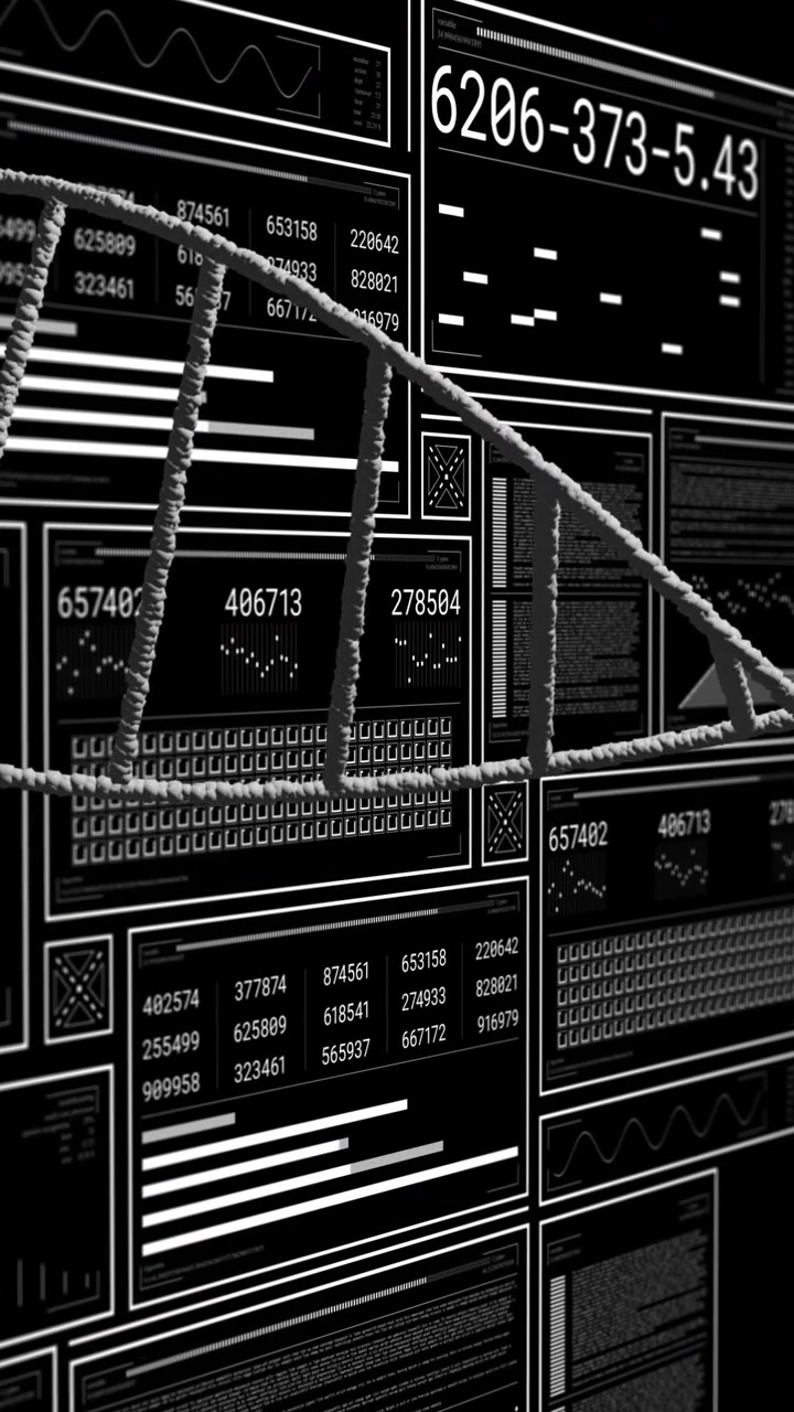 Vertical video: Gauge updating starting pan, helix swinging over data wall, showing live stats