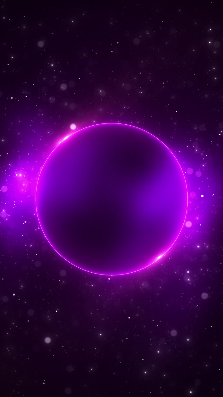 Violette og magenta mørke sfæriske verdener i et funklende himmelsk felt i futuristisk dybt rum