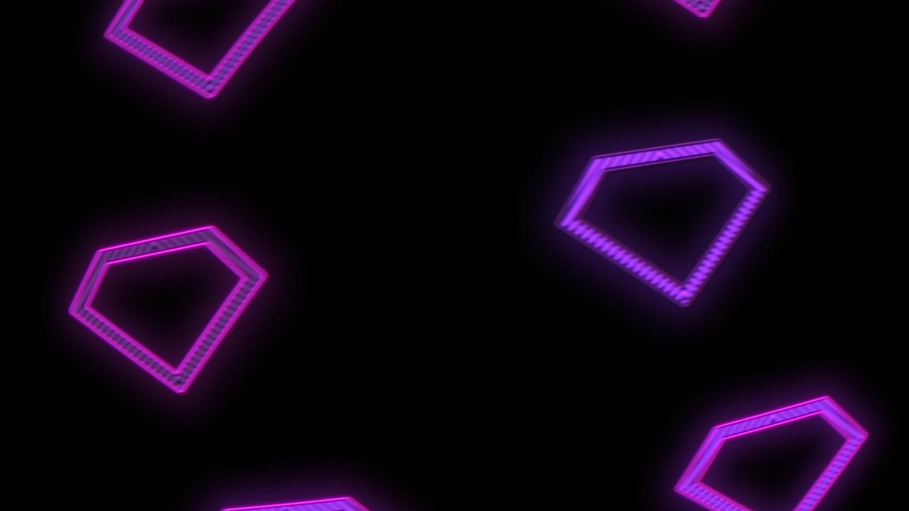 펄스 네온 불빛이 있는 보라색 다이아몬드 패턴