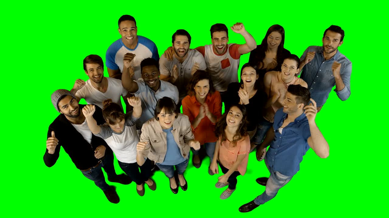 vista aérea de los ejecutivos entusiasmados