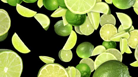 falling limes background, loop,  60fps, with alpha channel