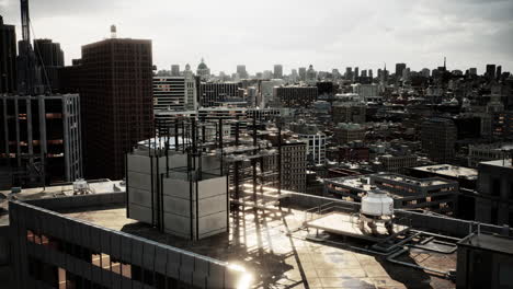 new york city skyline with manhattan skyscrapers after the storm