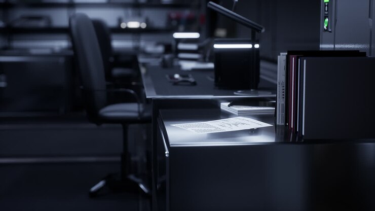 futuristisches büro- und kommunikationsnetzwerkzentrum