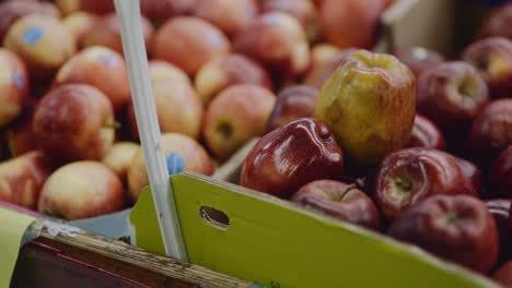 closeup of apples in supermarket