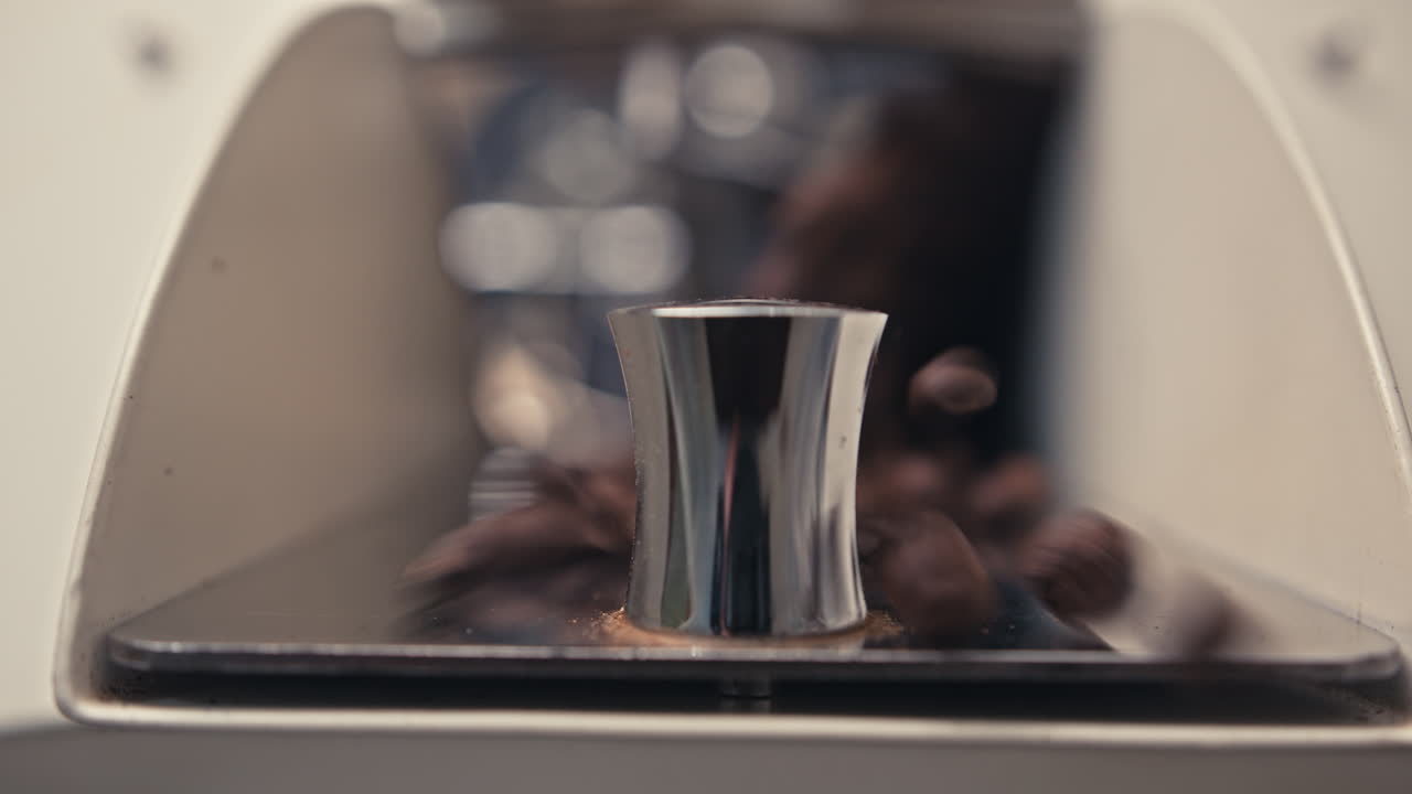 커피 머신의 클로즈업