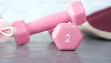 pesas rosas para el ejercicio