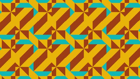 retro mosaic with dynamic geometric tiles in a warm color palette. vintage flat motion graphic animation in a seamless loop