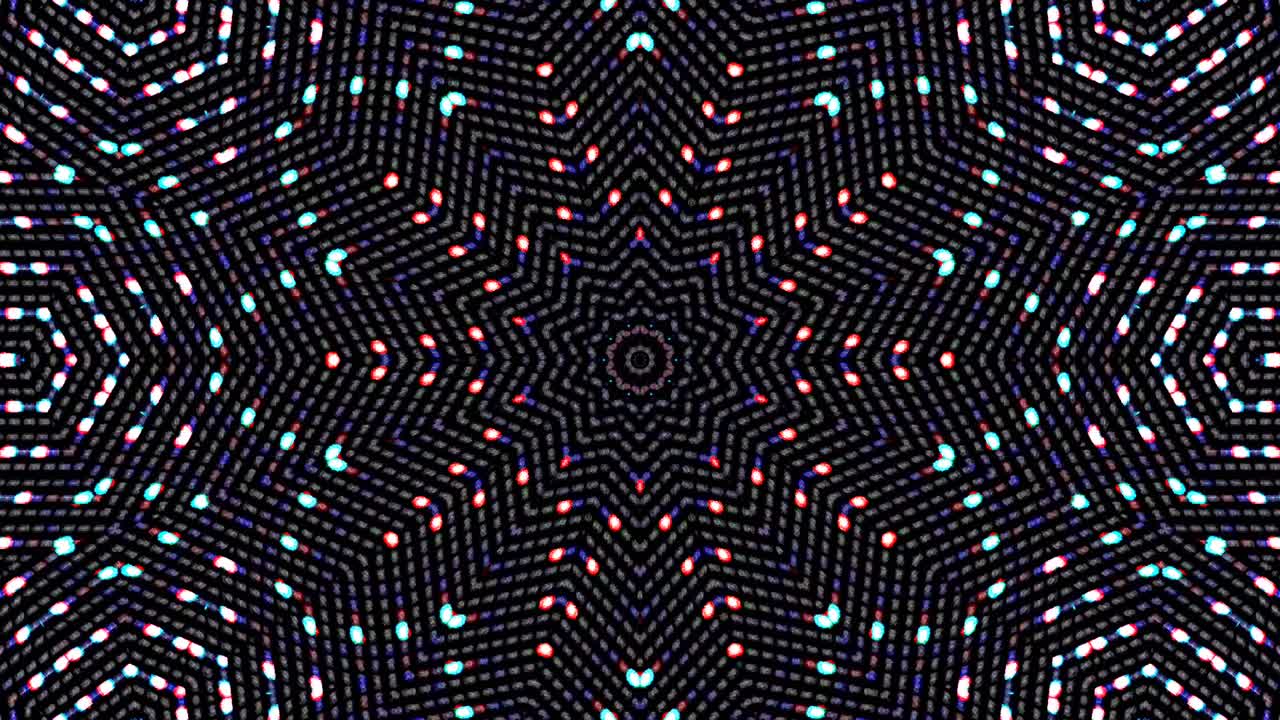 Beautiful abstract kaleidoscope that shines, a radiant light that regulates the subtle movements