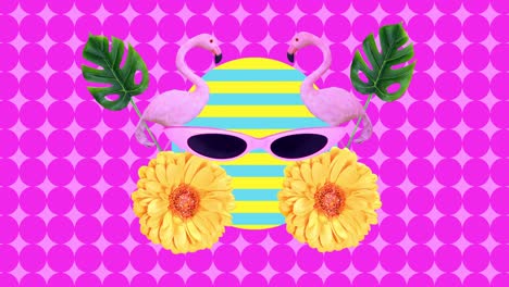 animation gif design. stylish sunglasses. tropical beach summer mood