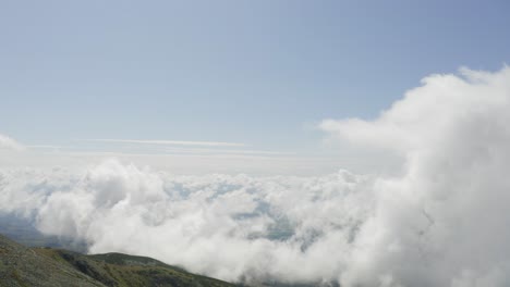 Glorious-Footage-of-a-High-Tatras-Valley-Near-Krivan-in-Slovakia-With-Fog-Clouds---Rolling-Shot