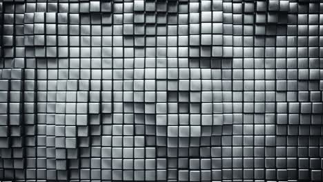 gray geometric background with metallic cubes 3d render seamless loop animation