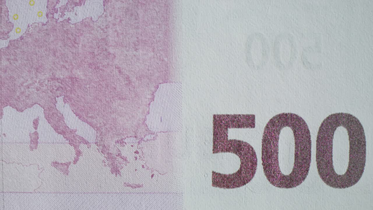 primer plano del billete de 500 euros