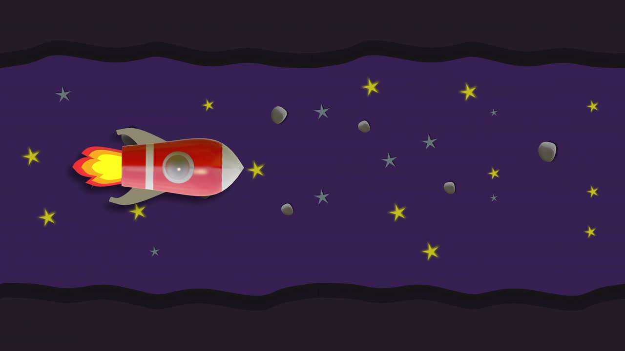 Animation Motion, Spaceship flying in space. Seconds 2-8 can cut for ...