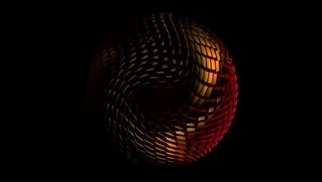 abstract sphere of volumetric cubic blocks. art object dynamically rotates around itself. looped