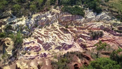 los acantilados rosados aéreos