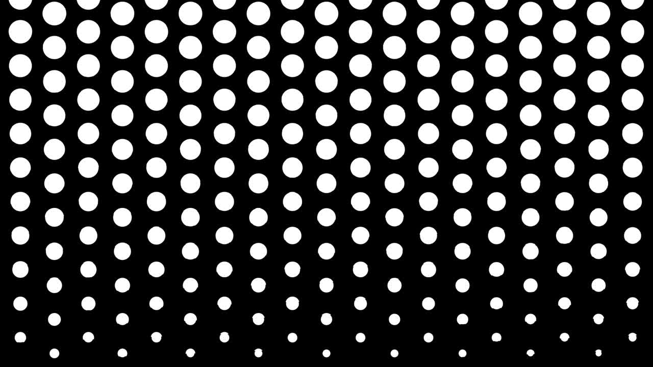 점 스케일링과 함께 동적 인 흑백 구성, 레트로 및 빈티지 패턴 애니메이션